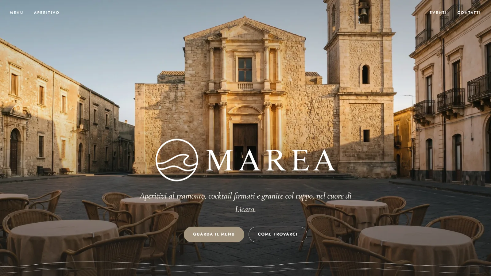 La prima schermata del sito Marea