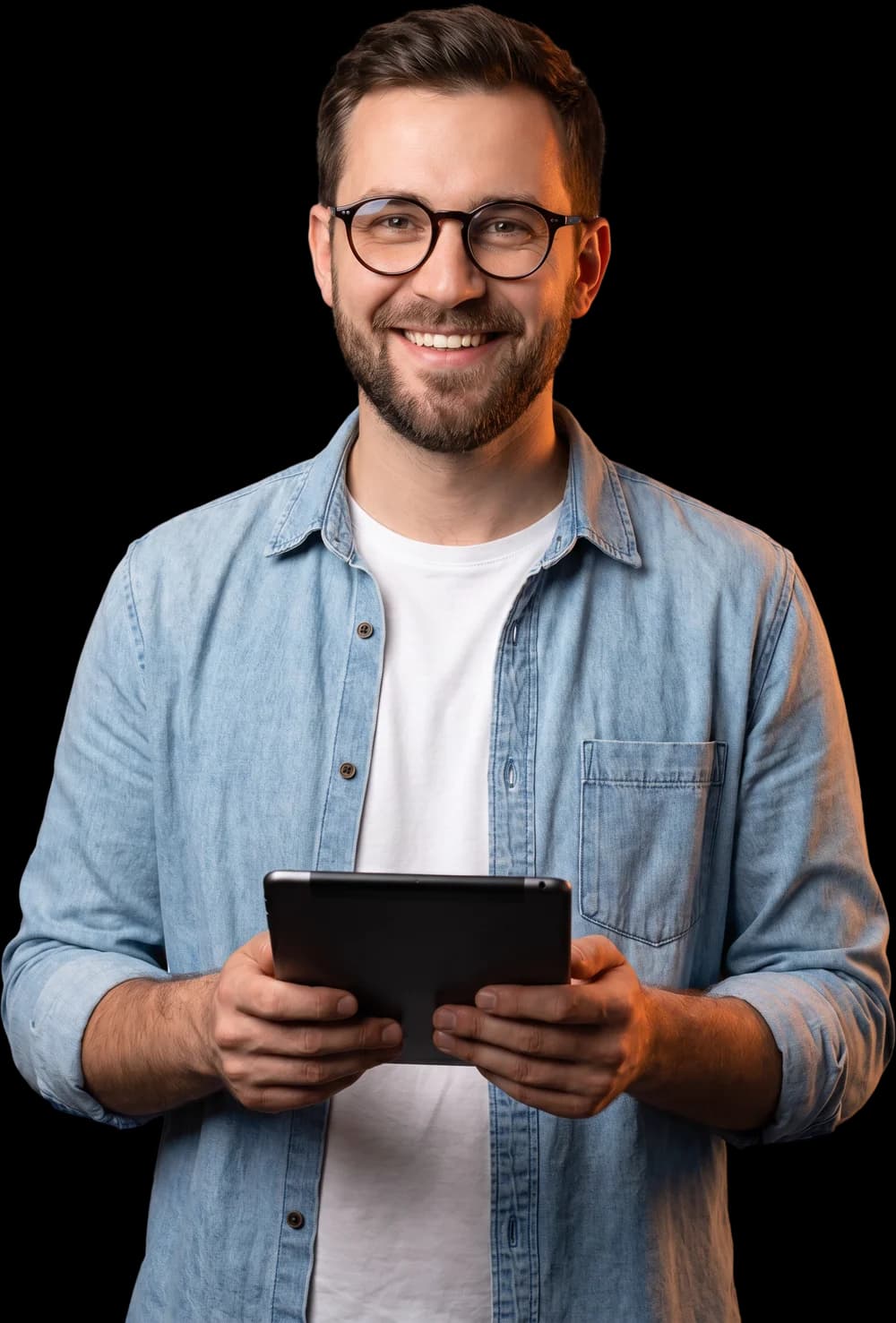 Collaboratore DirezioneX con un tablet in mano