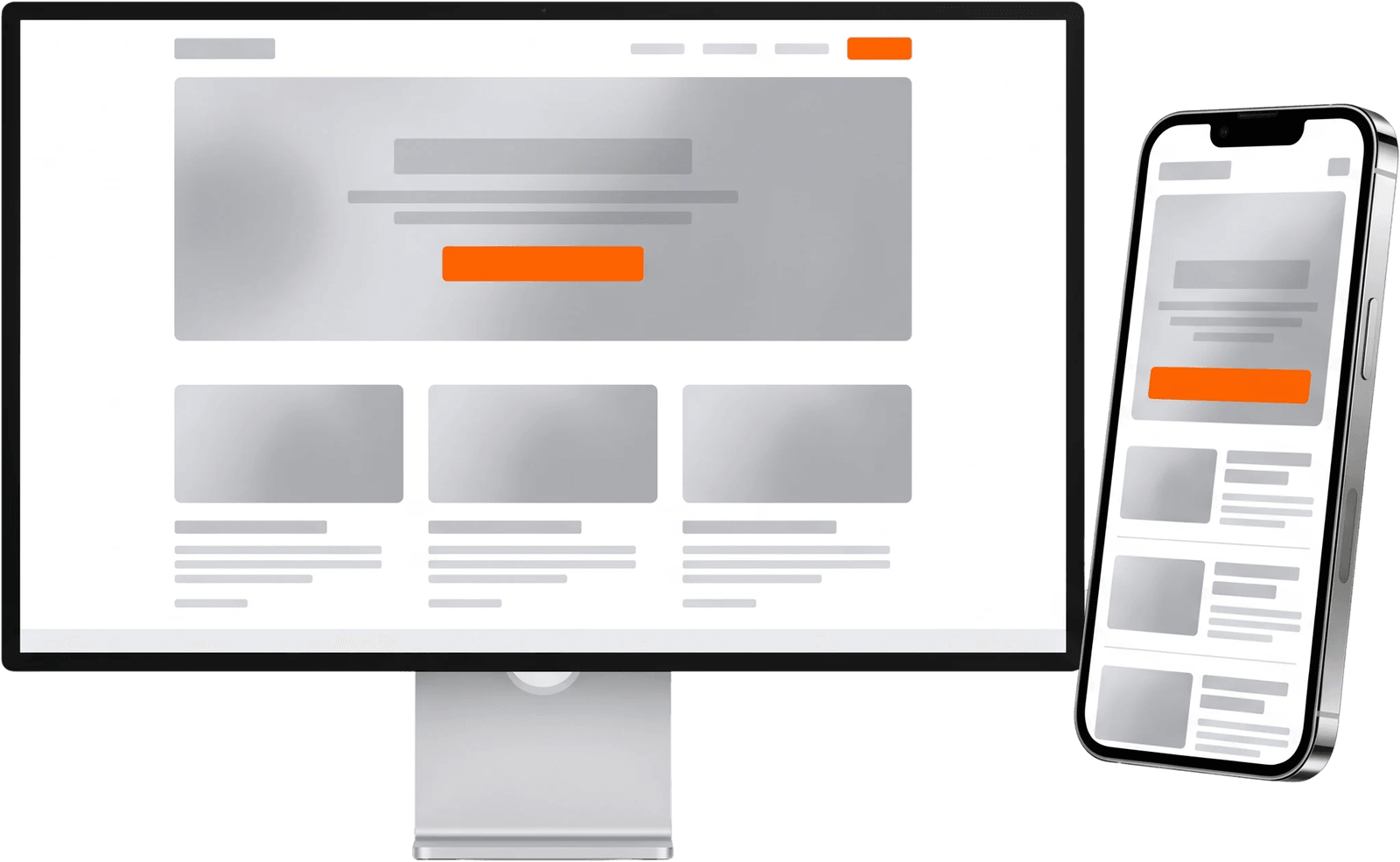 Sito web professionale su desktop e telefono