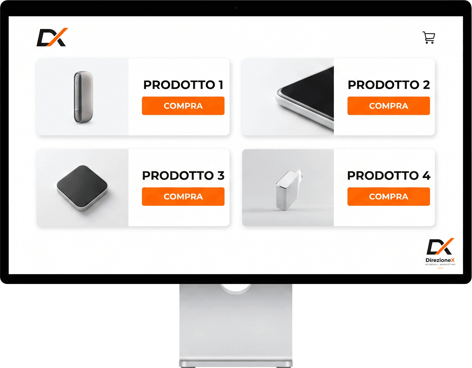 Ecommerce completo DirezioneX con catalogo e carrello