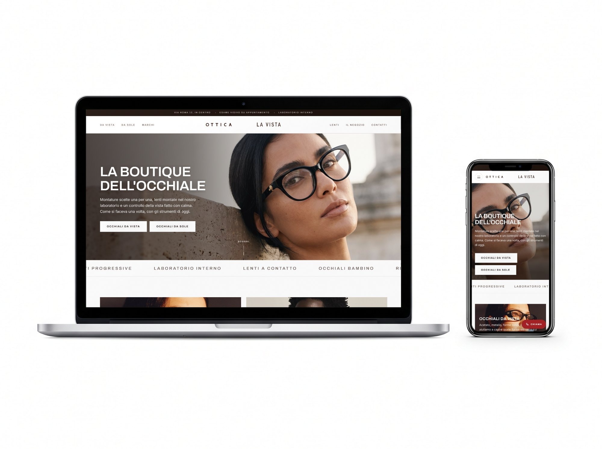 Sito web professionale su computer e telefono