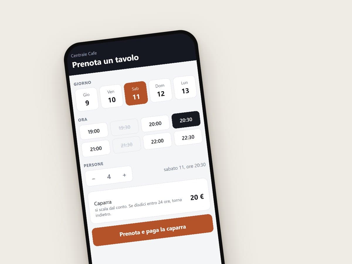 Prenotazioni online con caparra