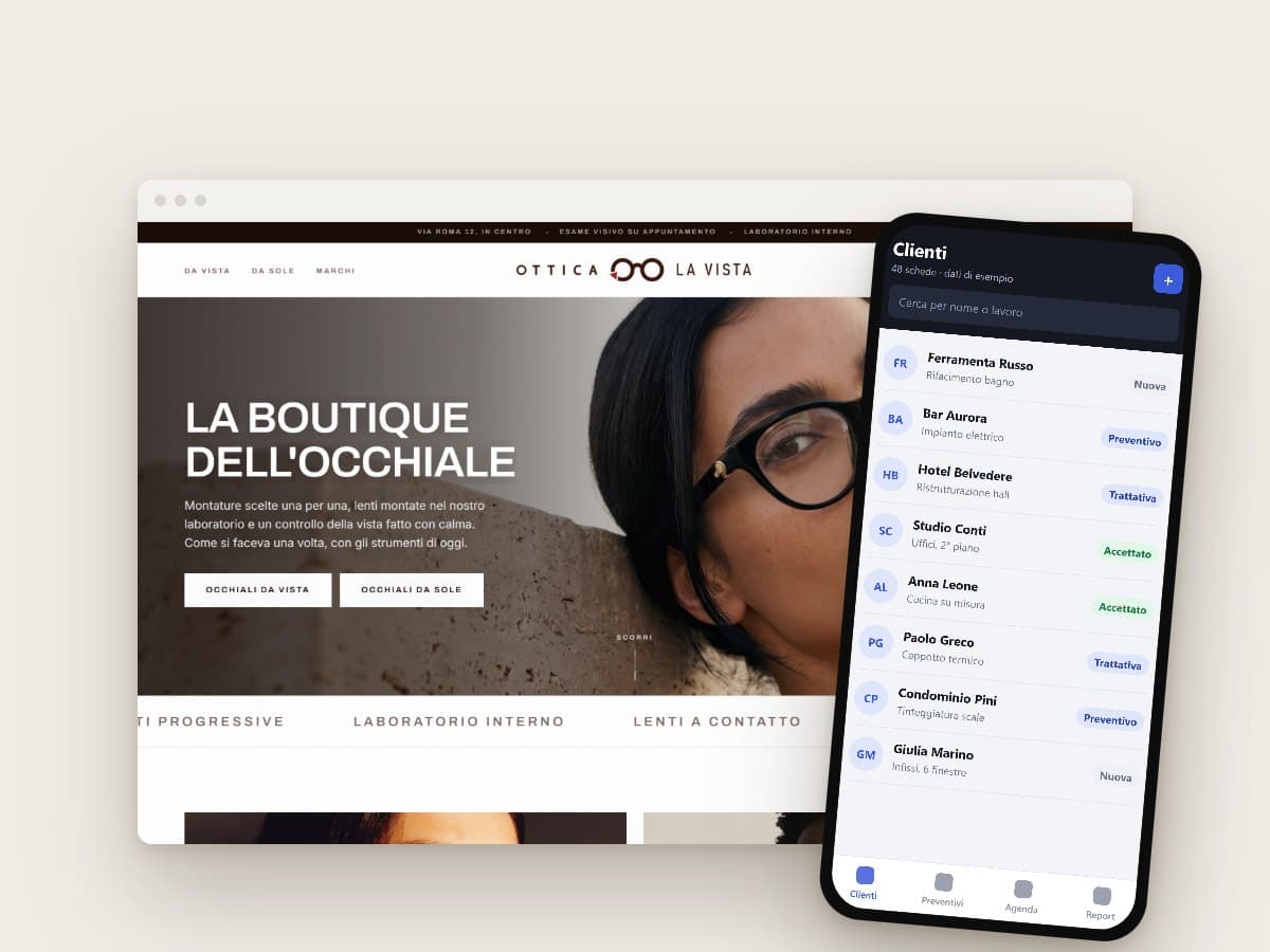Sito + gestionale clienti