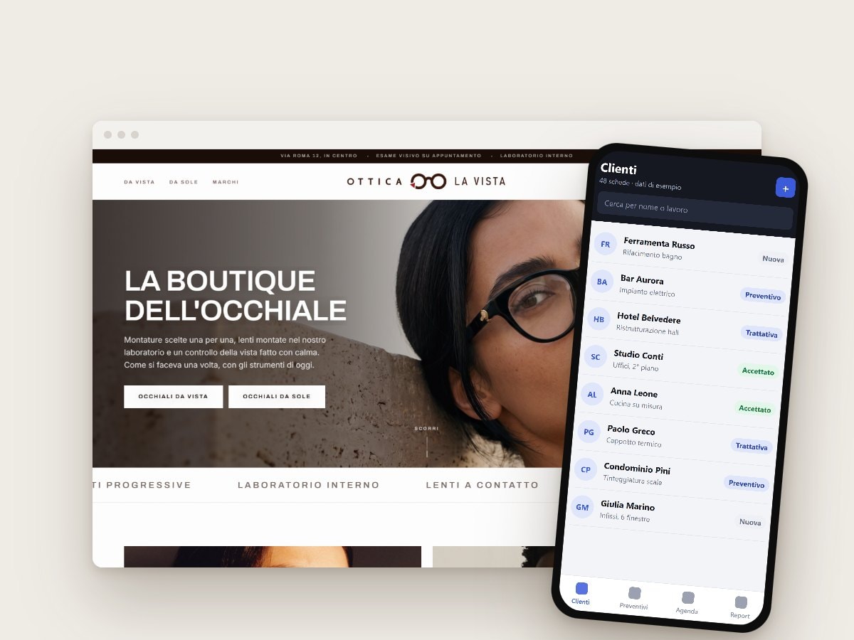 Sito + gestionale clienti