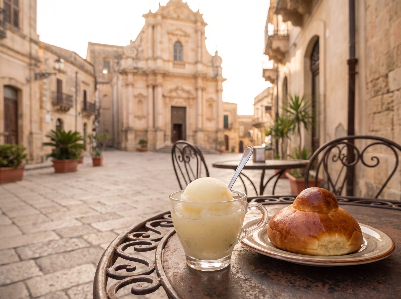Granita al limone con brioche